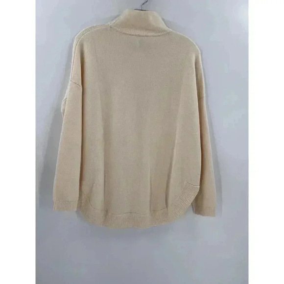 WYNNE LAYERS MARLA WYNNE SOFTKNIT MOCK-NECK IVORY CABLE KNIT SWEATER XSMALL EUC - Picture 4 of 10